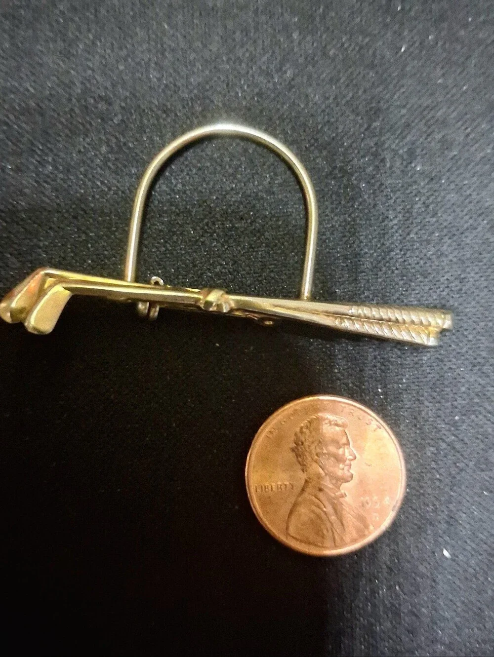 Gold-Tone Golf Club Brooch Pin for Women